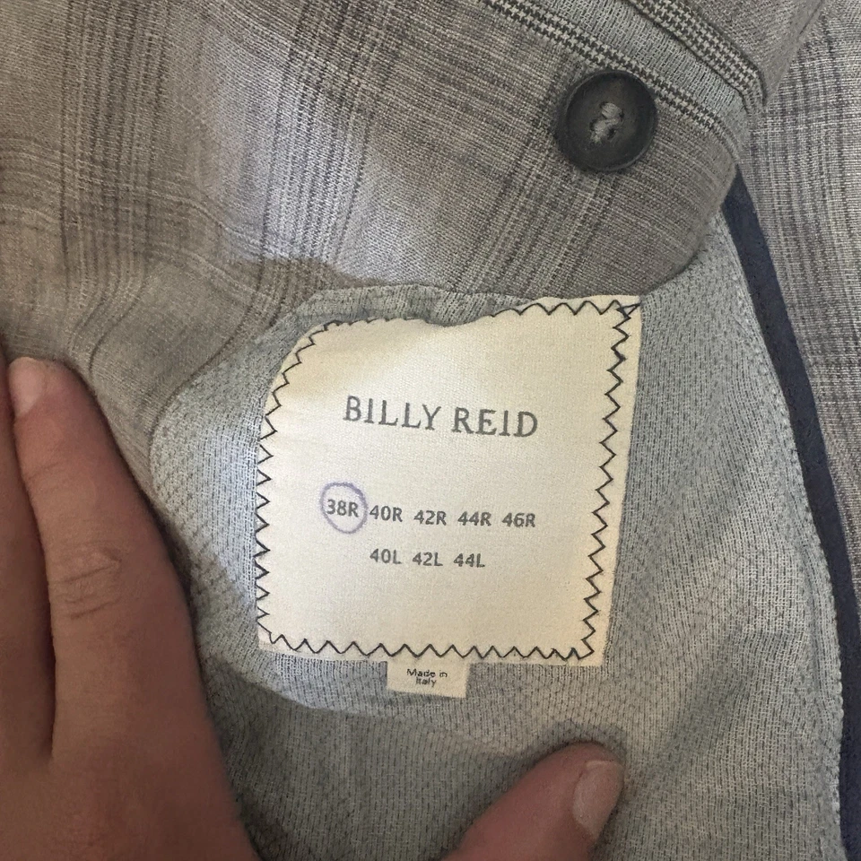Blazer para hombre Billy Reid 38R sin forro algodón gris natural hombro hecho en Italia Foto 3 de 4