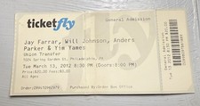 YIM YAMES MY MORNING JACKET RARE CONCERT TICKET STUB PHILADELPHIA, PA 03/13/2012