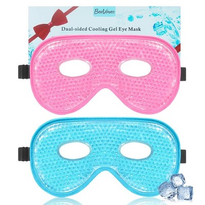 BeeVines Gel Eye Mask, 2 Pack XL Jumbo Size Cooling Ice Masks for Puffy Eyes ...