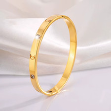 Zircon Stainless Steel Bracelet Women Stacking Bangle US