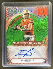 2025 Bowman Best University Carson Beck The Auto Green Mini-Diamond #/99