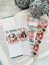 Vintage Christmas Bookmark Set, Winter Holiday Bookmark, Reading Decor