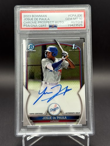 Topps 2023 Bowman Chrome Prospect Auto Josue De Paula RC #CPA-JDE PSA 10