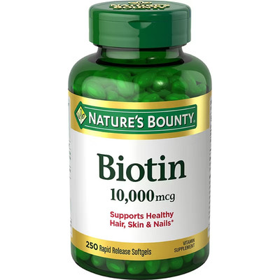 Nature s Bounty Biotin 10,000 mcg Hair Skin Nails Supplement 250 Ct