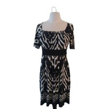 Carole Little Career Mini Dress, Black/Off White, size 12