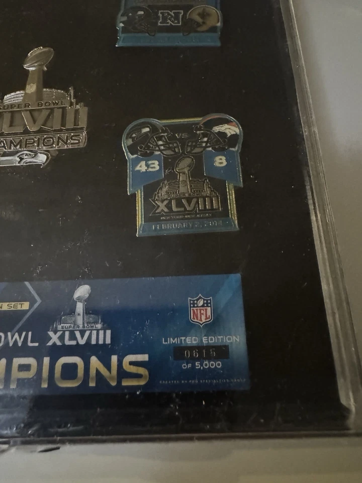 Juego de prendedores conmemorativos Seattle Seahawks Super Bowl XLVIII #615/5.000 (Nuevo) Foto 4 de 4
