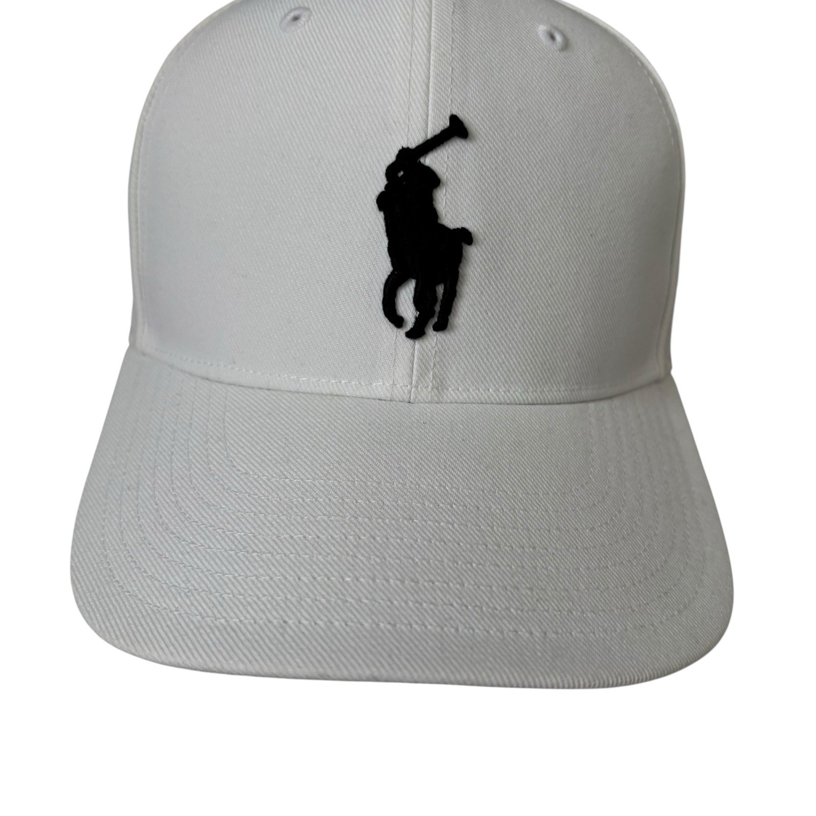 Polo Ralph Lauren Men’s White Baseball Cap With Black Big Pony OS NWT thumbnail 3