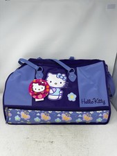 Hello Kitty Duffle Bag Purple  Blue Butterfly Flowers Travel Weekend Carry On