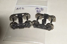 HO scale freight car TRUCKS plastic Accurail Andrews w/ 33" metal wheels