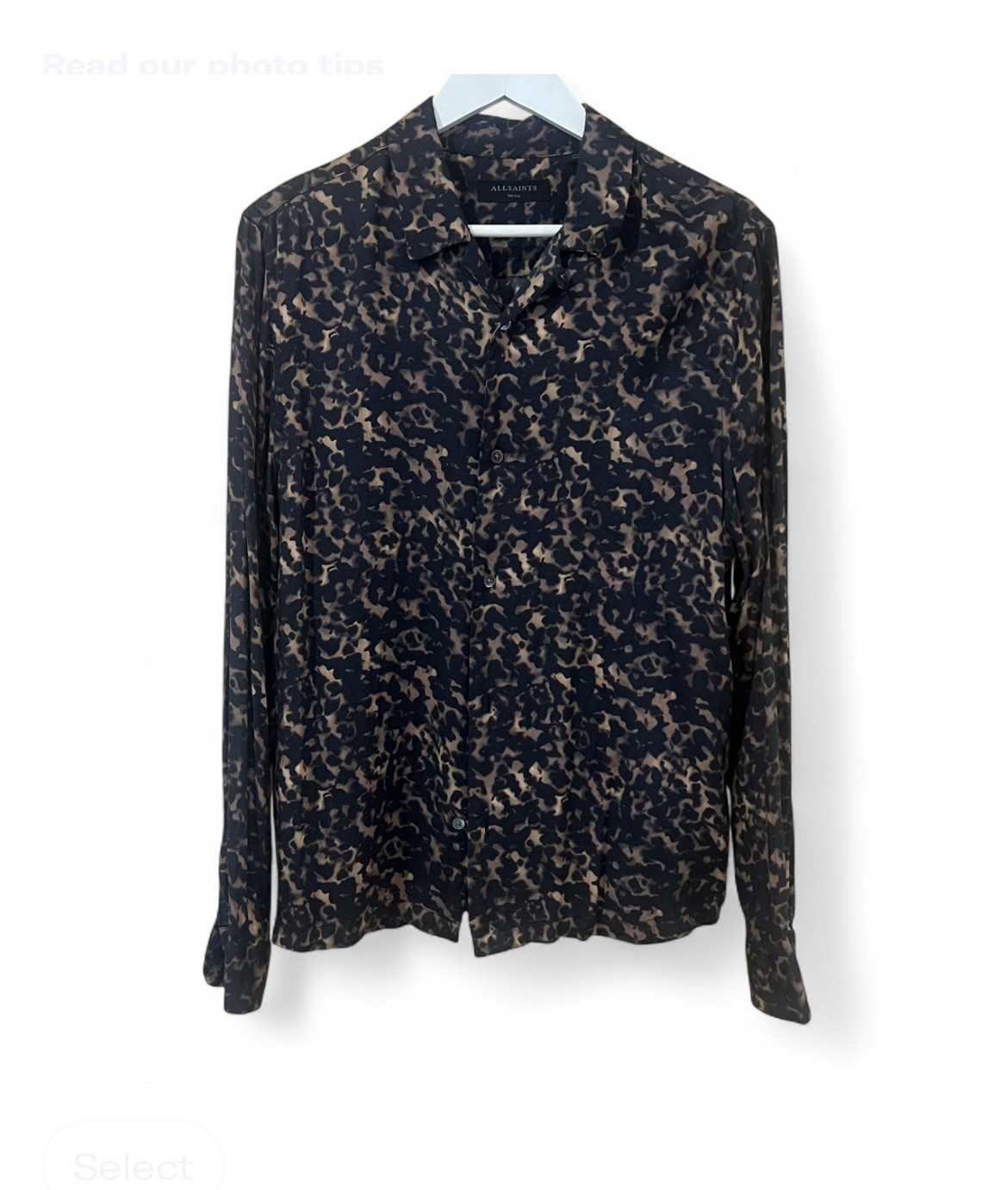 Shirt Men ALLSAINTS Tortoiseshell Print Size Small Limited Edition Rare size S image 5
