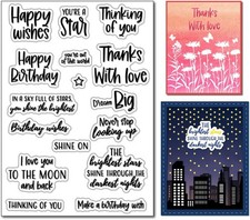 Arbuya Birthday Sentiment Clear Stamps for Card Making and Journaling,Verse