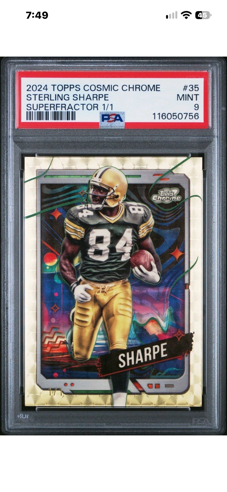 2024 Topps Cosmic Chrome Sterling Sharpe - #35 - PSA 9 Superfractor - 1/1