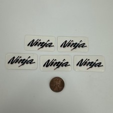 LOT OF 5 Kawasaki Ninja Sticker Genuine Quality Tiny Decals 0.8125 x 1.625" NOS
