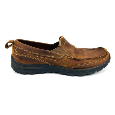 Skechers Men\'s Superior Gains Shoes 63697 EW CDB Brown Leather Sz 11 Extra Wide s-l400.jpg main image 4