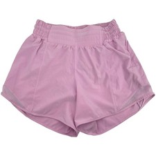 Women's Pink Lululemon Hotty Hot High-Rise Lined 4" Athletic Shorts Sz 2 LW7AYXT