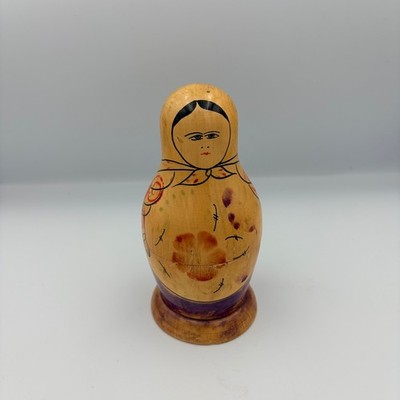 Vintage Russian Nesting Dolls Matryoshka Hand Painted Folk Art Set PARTIAL