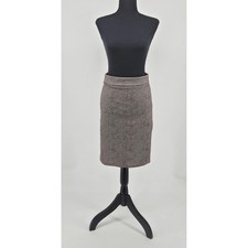 Agnes & Dora Grey Denim look Knit Pencil Skirt Small Fold Over Waist Made in USA