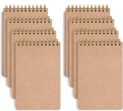 Notizblock A6 8 Stück Blanko 80 Blatt Spiralblock Kraftpapier Skizzenbuch Büro