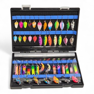 Forellen Spoons Blinker | MEGA-SET | Wobbler Spoon Box Forellenangeln Köder Case