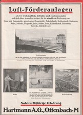 Hartmann, Offenbach, systemy transportu powietrza, arkusz reklamowy, sprzed 1920 roku