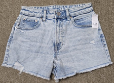 Gap Denim Jean Shorts Teen Size 14 Sky High Blue Light Wash Distressed 44.95