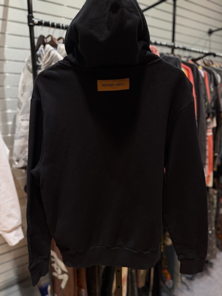 Size Medium - Louis Vuitton Graphic Hoodie Black SS22 