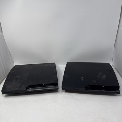 #ad #ad Lot Of 2 Broken Sony PlayStation 3 PS3 Slim CECH 2501B Consoles For Parts Repair $79.99