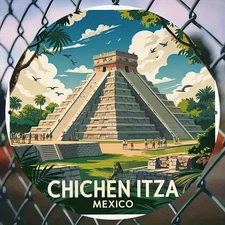 2D Flat2D Flat Retro Chic Mexican Metal Wall Decor Round Aluminum Art Poster,Sui