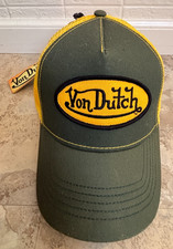 VON DUTCH SNAPBACK TRUCKER CAP Green Yellow New w/ Tags Clean Hat