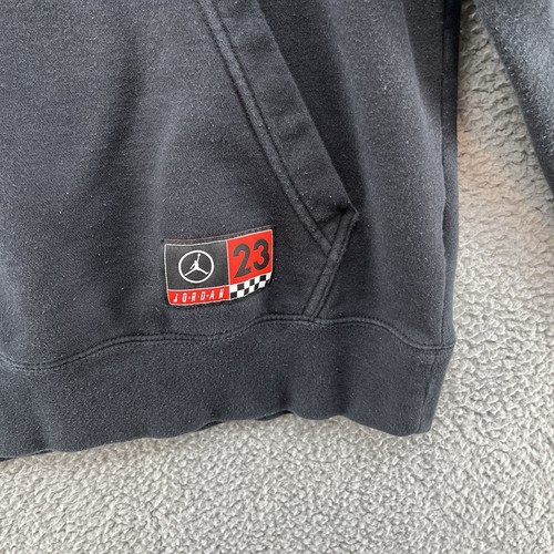 Nike Air Jordan Hoodie Mens Large Black DNA Logo Casual Pullover Sweatshirt - Picture 5 of 13