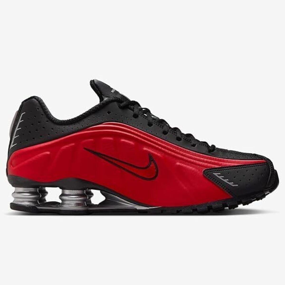 NIKE Shox R4 HQ1988-600 University Red Black Metallic Silver Men's