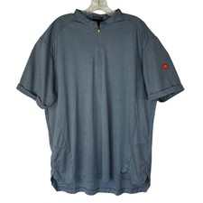 McDonalds Uniform Shirt 1/4 Zip XL Blue Short Sleeves Mens Workwear