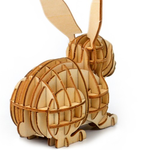 Wooden Rabbit Puzzle Games for Kids Childrens Toys Jigsaw Timbers - Picture 5 of 11