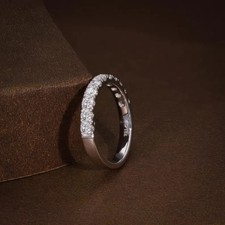 2 Ct Round Cutsimulated Diamond Wedding Half Eternity Ring 14k White Gold Plated