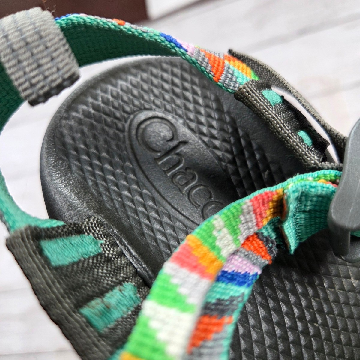 Chaco Sport Sandals Kids 4 Multi-Color ZX/1 Ecotread Geometric
