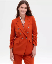 Tahari ASL Double-Breasted Asymmetrical Ruched-Sleeve Jacket Permission 6