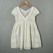 Ralph Lauren Denim & Supply crochet Babydoll Dress Small Cream Swimsuit Cover Up