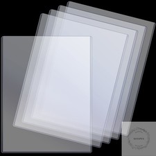 5 Pcs 8.5 x 11 Inch Rigid Sheet Protectors, Clear Plastic Document Sleeves, Hard