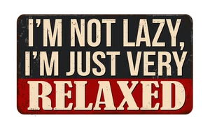 Lazy Caution Funny Warning Danger Sign Self Adhesive Vinyl Sticker