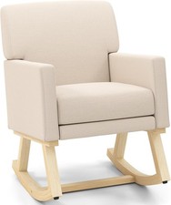 Upholstered Rocking Chair Nursery Rocking Chair w/Widened Back