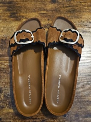Loeffler Randall Iris Slide, Cacao/Black, Women's Size 10