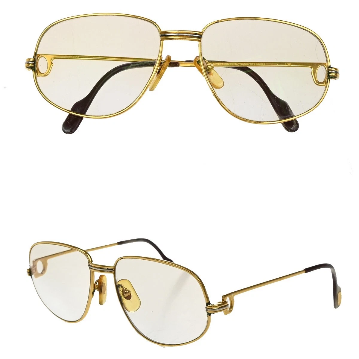 CARTIER Romance Louis Sunglasses Green Gold France 31RL567 Cartier Romance Louis (Large) - Funkykhalou-shop.com Rare  main image 4