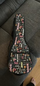 Jackson Guitar Bag Black Multicolor Fabric Carry Handle Strap Fully Lined
