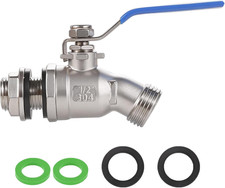 High Flow Rain Barrel Spigot, Lead-Free  304 Stainless Steel Faucet Kit for Plast