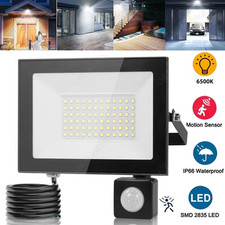 LED Floodlight With PIR Motion Sensor Outdoor Garden Security Lights Waterproof