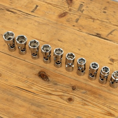 Tekton 3/8'' metrisch Kreuzgelenk drehbare Steckschlüsseleinsätze 10-19 mm