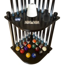 Pool Cue Rack Floor Stand for Cue Stick at Any Size, A Full Set Of Balls, Bil...