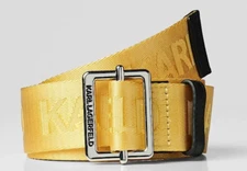 Karl Lagerfeld logo webbing belt -Yellow Color