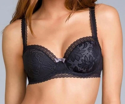 Playtex Invisible Elegance Bra Black Size 34B Underwired Balcony Seamfree P0712 - Image 1 of 4