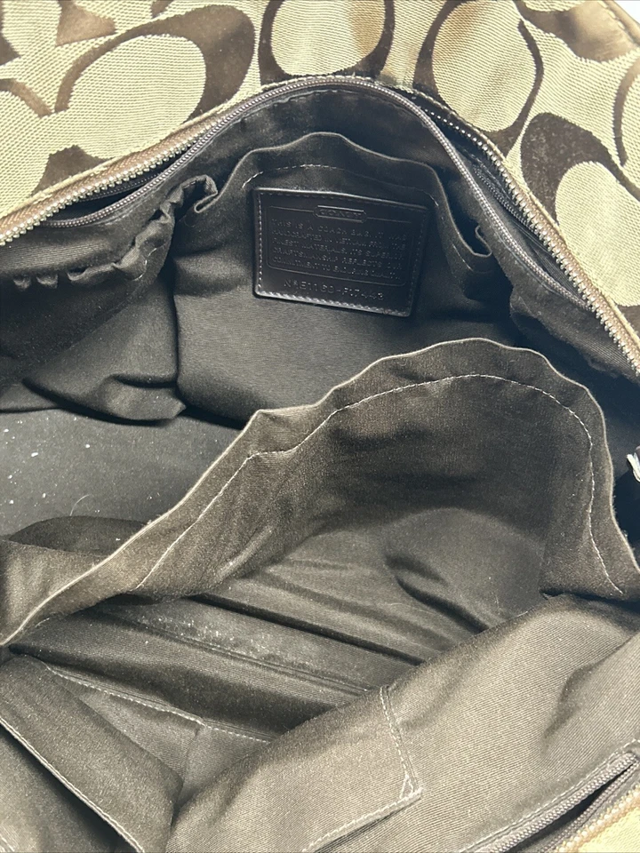 COACH Signature F17443 Brown Diaper Bag Shoulder Weekend Tote With Changing Mat - Image 3 of 4